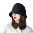 thumbnail image 1 of RYGRZJ Dark Brown Japanese Style Wig Hat All-In-One Female Spring And Summer Net Red Bucket Fisherman Hat Medium Long Hair Inner Buckle Full Head Cover Clavicle Straight, 1 of 5