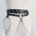 thumbnail image 1 of Cadena de cinturón de cintura punk Cadenas de vientre de cuero negro Accesorios de cuerpo gótico en capas para mujeres y niñas JAMW  Sencillez, 1 of 5