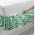 thumbnail image 2 of Mint Bed Skirt, Shabby Fashion Abstract Squares Vintage Pattern Checkered Striped Crosswise, Elastic Bedskirt Dust Ruffle Wrap Around for Bedding Decor, 4 Sizes, Jade and Almond Green, by Ambesonne, 2 of 2