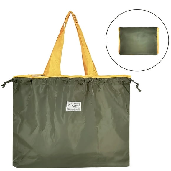 HOARBOEG Storage & Organization Reusable Grocery Bag Foldable Washable Grocery Tote Strap Large Capacity Drawstring Shopping Bag Heavy Duty Shopping Tote Wallet Bag For Pocket