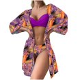 thumbnail image 1 of Ensemble de Bikini Triangle Imprimé pour Femmes avec Couverture Maillots de Bain Trois Pièces, 1 of 5