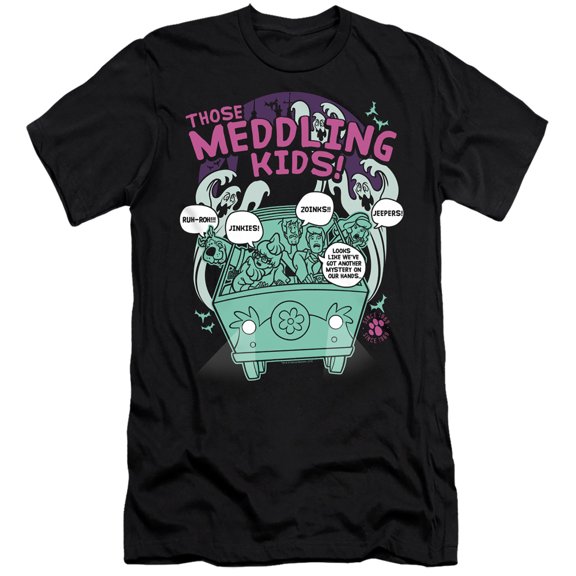 Scooby Doo Meddling Since 1969 Adult 30/1 T-Shirt Black