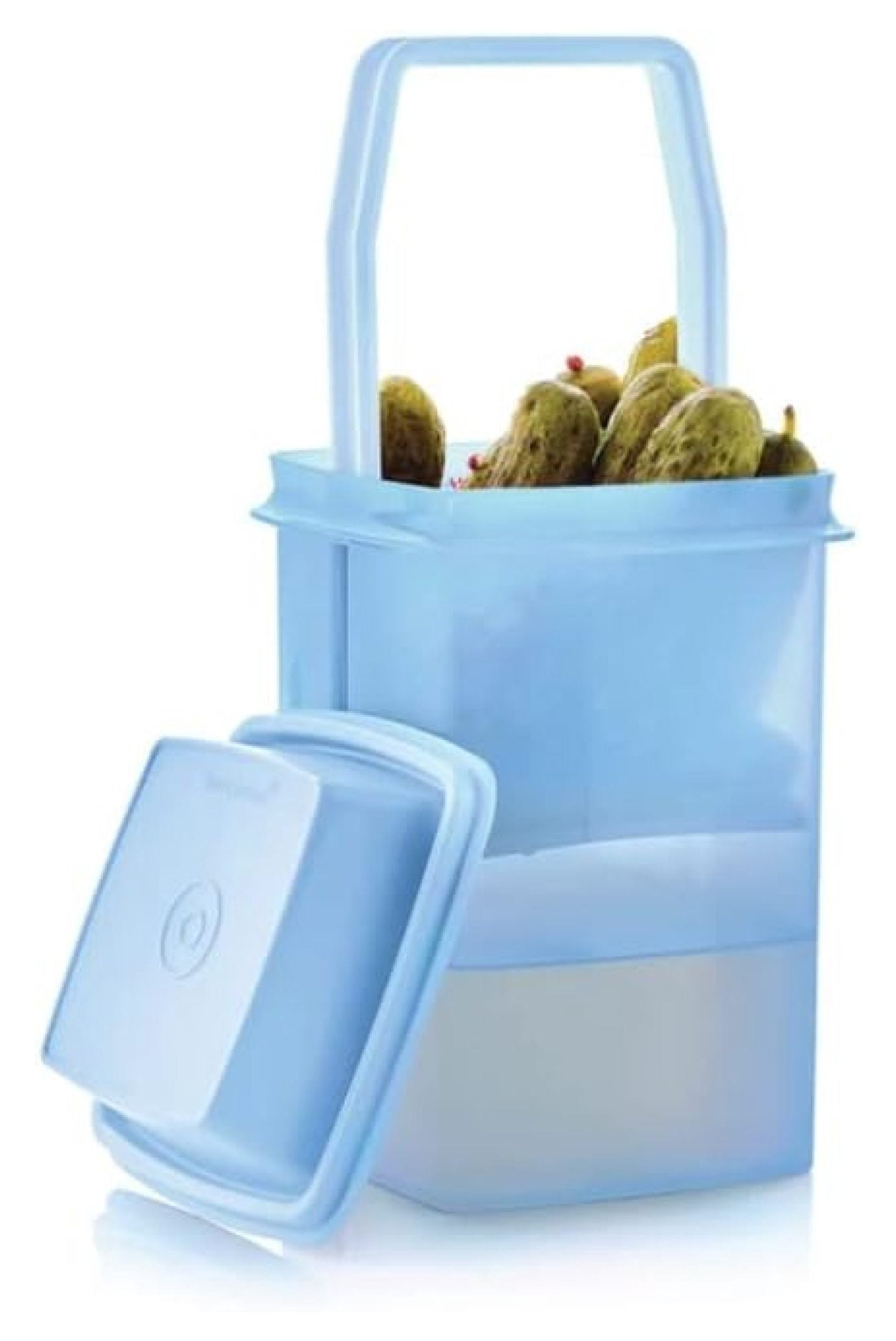 Tupperware Large Square Pick A Deli Pickle Keeper Container 8 Cup / 2L in Sheer Ice Cube