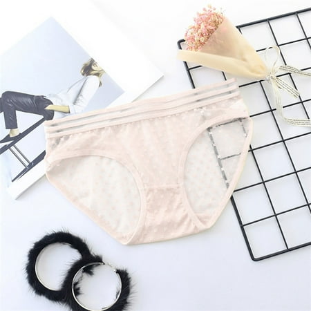 LEEy-world Women Underwear Underwear High Waist Briefs Cotton Bottom Fork  Honeycomb Carry Buttock Belly In Beige,L