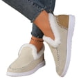 thumbnail image 7 of IEMIEMIEM Women's Winter Warm Slippers Comfortable Faux Fur Non Slip Lining Slip-On House Shoes Indoor Outdoor Anti-Slip Winter Booties Beige 9 Wide, 7 of 7