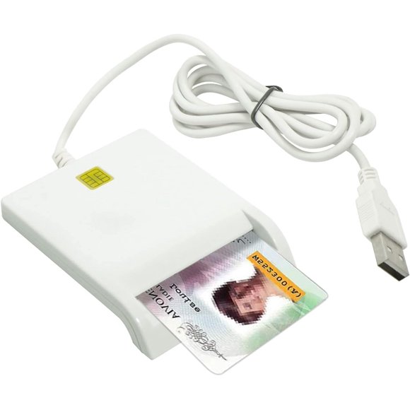 SHIQI-CAC Card Reader, Military ISO7816 Contact DOD USB Common Access CAC Smart Card Reader + SDK Kit, Compatible with Windows, Mac OS 10.6-10.10 and Linux (White)