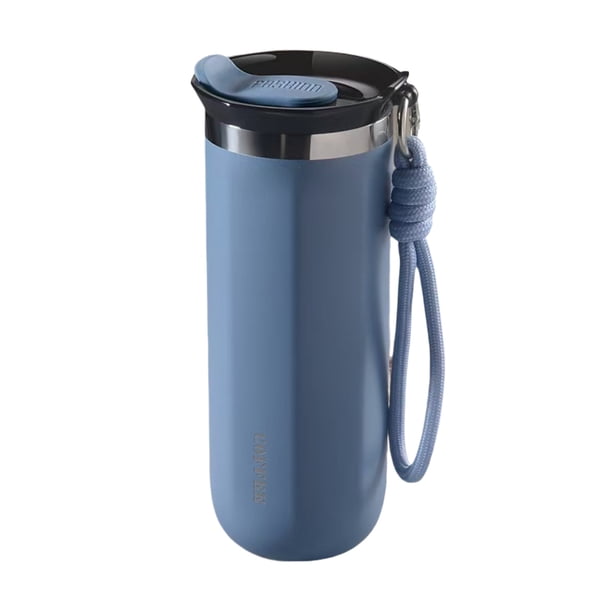 Matsuzay Botella térmica resistente con aislamiento al vacío de doble capa: termo fácil de limpiar. Teteras azul 500 ml