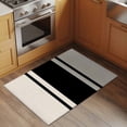 thumbnail image 2 of 2x3 Ft Entryway Area Rug, Black Vintage Kitchen Rug Runner Washable Floor Mat, Geometric Stripes Simple Lines Non Slip Indoor Door Mat Throw Carpet for Bathroom Living Room Bedroom, 2 of 8