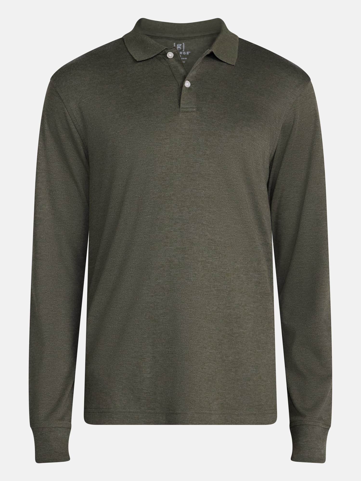 George Men's Interlock Polo Shirt with Long Sleeves, Sizes S-5XB