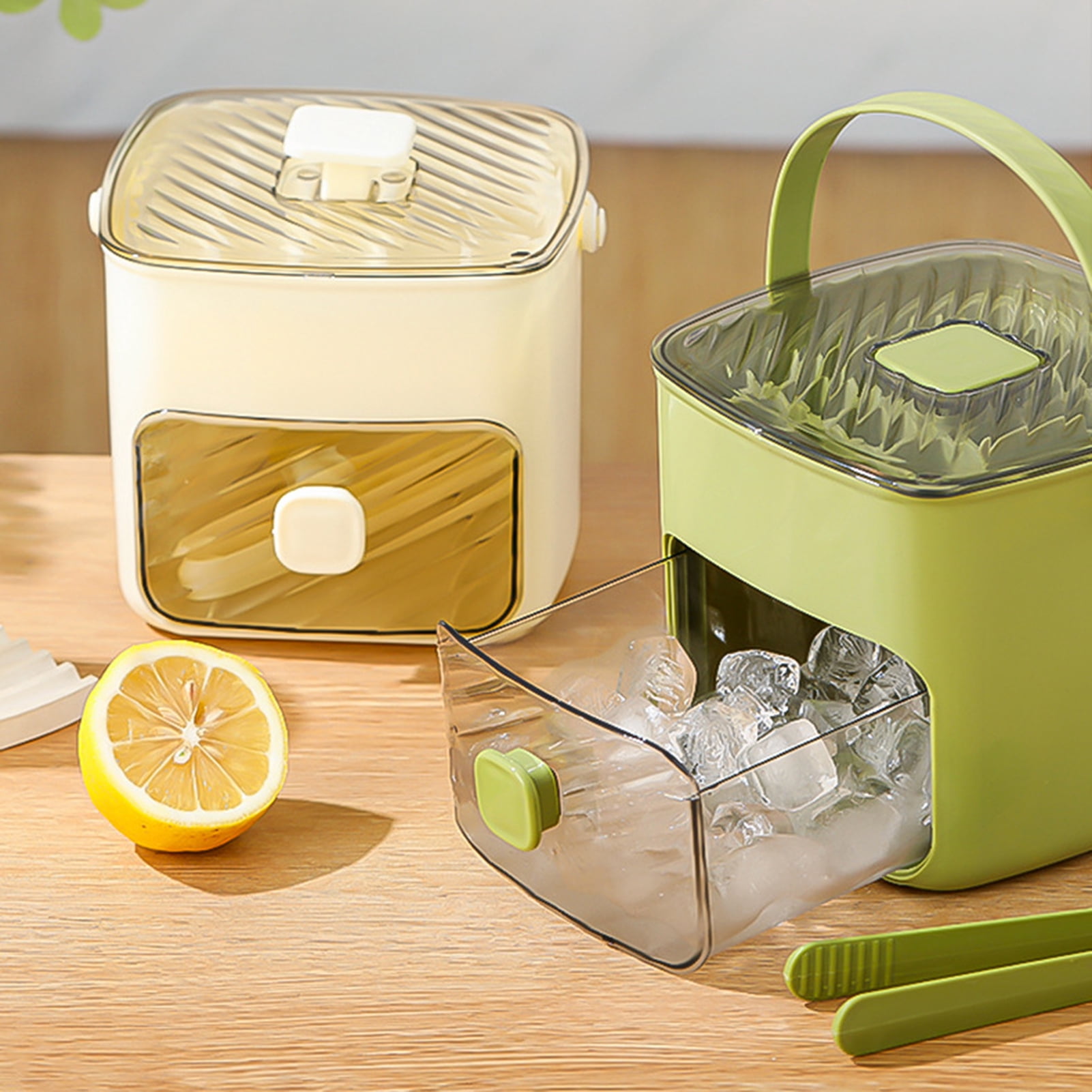OIUR Press Ice Cube Tray Food-Grade PET Ice Mold Easy Release Large Capacity Ice Maker for Cocktails Juice Smoothies