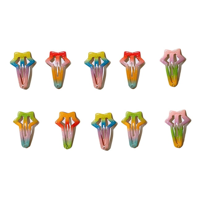 Kids Snap Hair Clip Rainbow Color Geometric Shape Hair Pin Hair Barrette