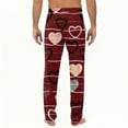 thumbnail image 3 of Fgvctg Valentine's Day Pajama Pants for Men Casual Sleepwear Wide Leg Pajamas Love Heart Print High Waisted Pj Pant Lightweight Spring Drawstring Lounge Pants with Pockets Coffee XL, 3 of 5