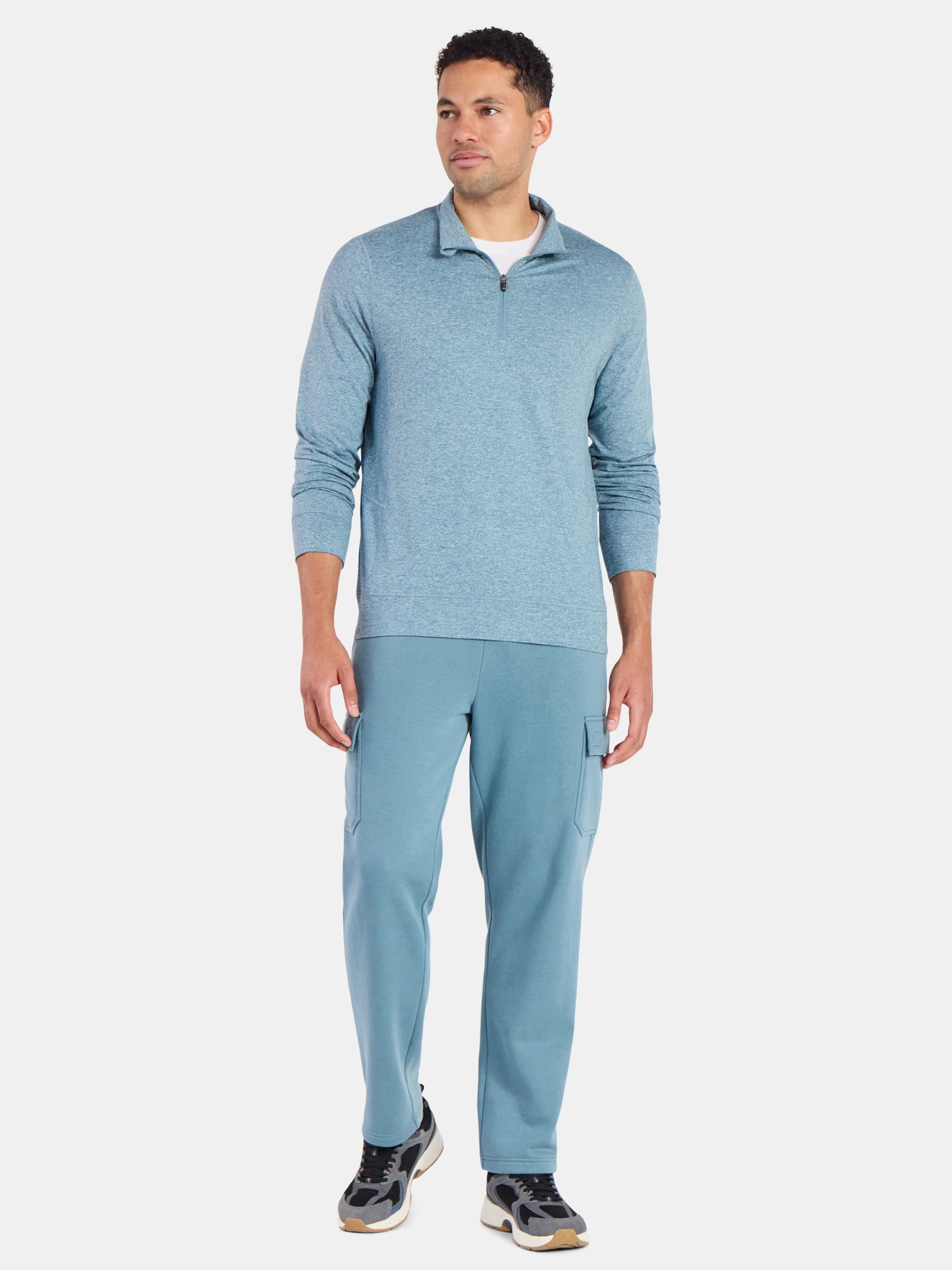 Athletic Works Men's and Big Men's ButterCore Soft Quarter-Zip Pullover Shirt, Sizes S-3XL