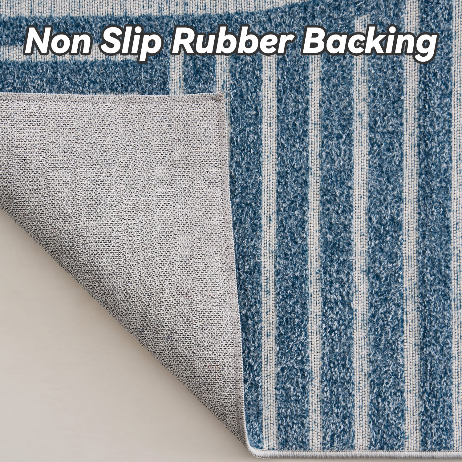 VUNATE 6'x9' Area Rugs for Living Room Jacquard Textured Modern Rugs Soft Geometric Rug for Bedroom Mid Century Washable Rug Non-Slip Bohemian Carpet Perfect for Dining Room Office Blue