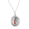 thumbnail image 1 of Medalla virgen de Guadalupe Medalla Italiana imagen completa a color semi redonda orilla diamantada Medalla y cadena, 1 of 3