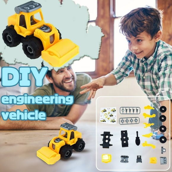IMENGL Jouets de Camions à Démonter Bricolage Construction Jouets de Voitures d'Ingénierie avec Outils de Démontage, Jouets de Sable de Plage Cadeau Excavatrices Activités pour Tout-Petits 1-3, Aimants pour Réfrigérateur pour Tout-Petits, Matchi d'Animaux