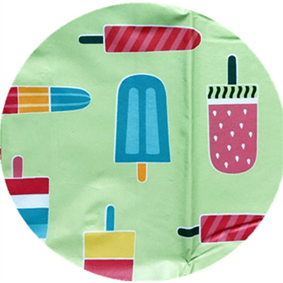 Summer Ice Pop PEVA Vinyl Flannel Backed Tablecloth Multicolor, 60 Round