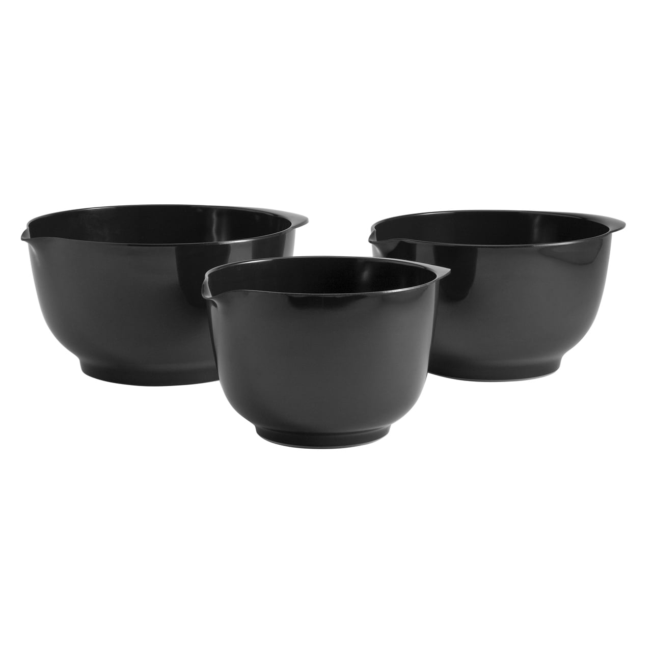 Hutzler Black Melamine Mixing Bowls, 3Pc. Set