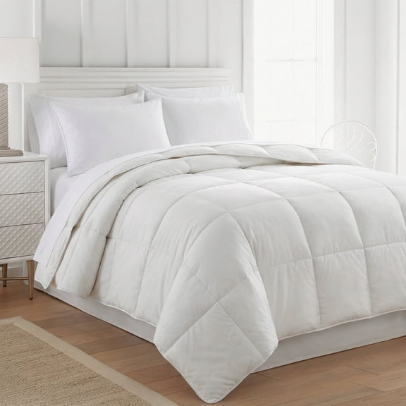 Levtex Home - Duvet Insert only - Queen Duvet Insert (90x94in) - Down Alternative Comforter with Cotton Cover - All-Season - Hypoallergenic Polyester Fill - Corner Tabs - White - Machine Washable