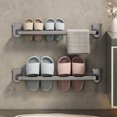 thumbnail image 3 of Bathroom Slipper Rack, Wall-Mounted Shoe Organizer, No-Drill Installation, Drainage Design, Towel Hanger, Space-Saving, 3 of 6