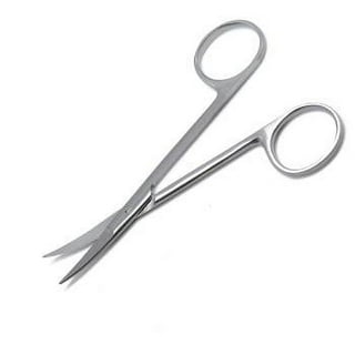 Iris Micro Dissecting Dental Lab Sharp Scissors, 4.5 (11.43cm) Fine Point  Curved, Stainless Steel (Set of 5)