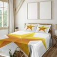 thumbnail image 2 of Ambesonne Yellow Fitted & Top Sheet Set with Shams, Single Yellow Ombre Star, Yellow White, 2 of 5