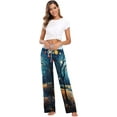 thumbnail image 6 of Women's Starry Forest Pajama Pants, Casual Pajama Bottoms Lounge Pants Wide Leg, 6 of 7