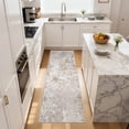 thumbnail image 3 of UERMEI 2x6 Washable Runner Rugs for Hallway, Modern Abstract Non Slip Indoor Rug for Entryway Doormats Bedroom Kitchen, Vacuum-Friendly Home Decor Carpet, Beige Brown, 3 of 7