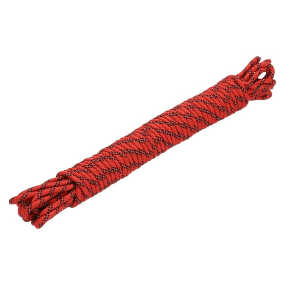 Uxcell 1Pc Polypropylene Rope Diamond Braid Nylon Cord High Strength 1/4" x 50ft Red, Black