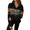 Black, variant on Women's Casual Color Block Pullover Sweater - Soft Sherpa Fleece Hooded Top S-XL