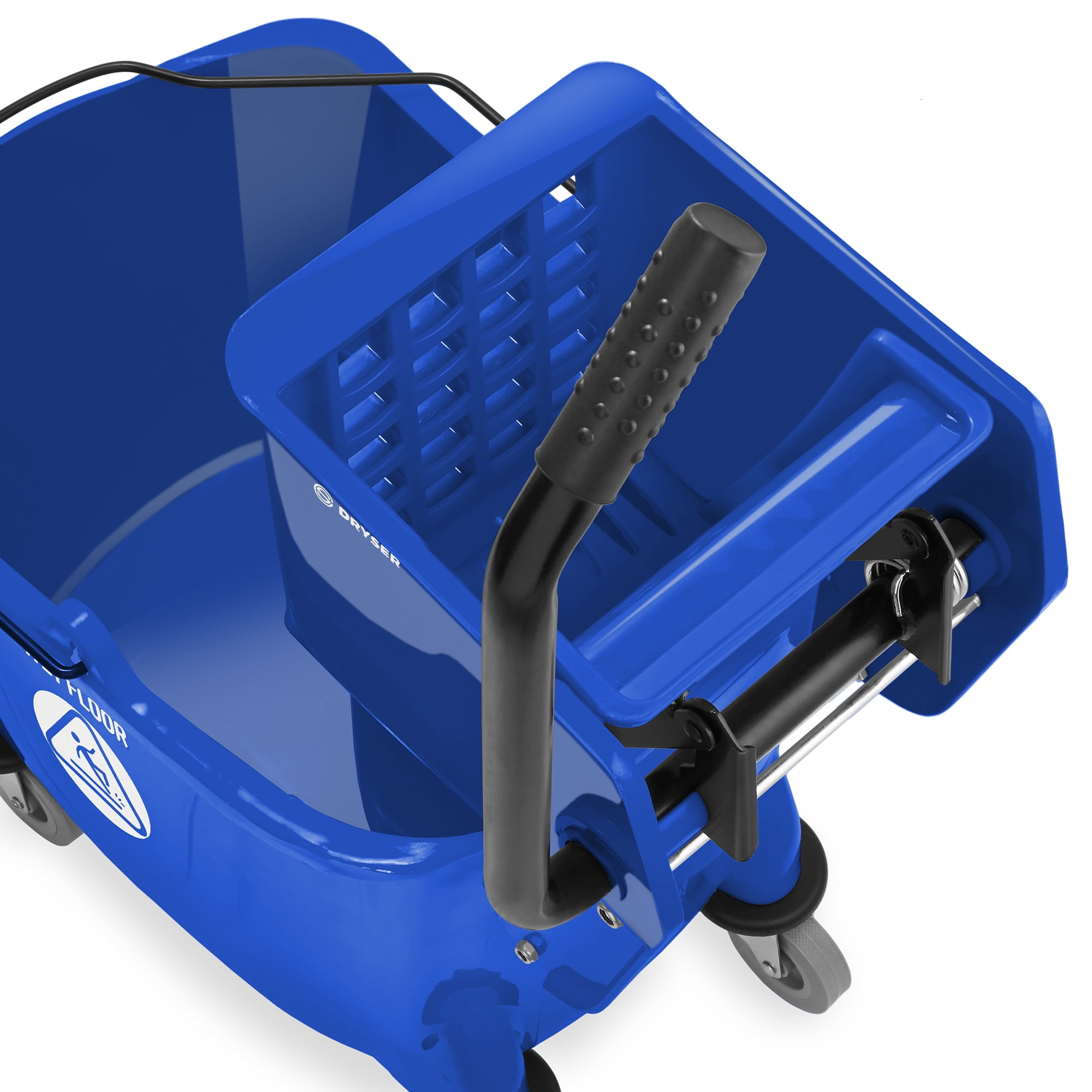 Dryser Commercial Mop Bucket with Side Press Wringer, 33 Quart, Blue