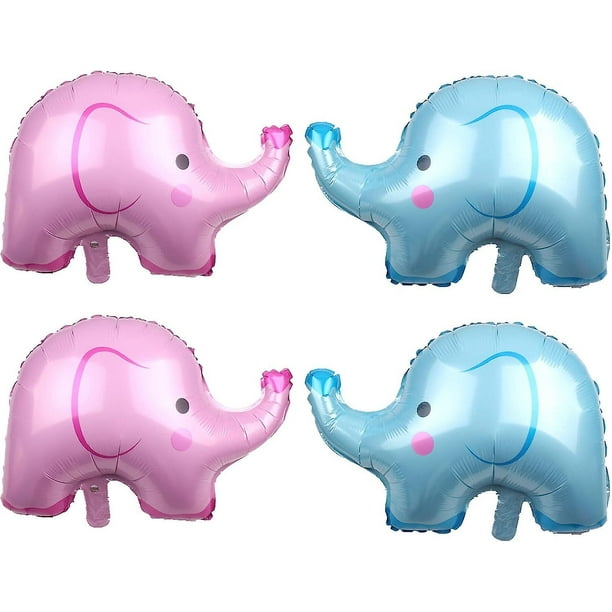 Globos de elefante YONGSHENG Globos de aluminio con forma de elefante rosa y azul para fiesta temática de animales Decoración de fiesta de cumpleaños Suministros para baby shower Género reveal