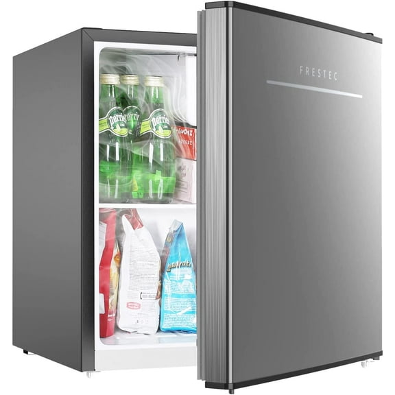 Frestec 1.6 Cu.Ft Mini Fridge with Freezer, Compact Refrigerator, Energy Efficient for Office, Apartment, Dorm, Bedroom