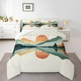 thumbnail image 1 of Erosebridal Green Mountain Boho Sun Bedding Toddler Comforter Set, Simple Art Landscape Down Comforter, Reversible 2pcs, 1 of 7