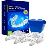 Professional Dental Guard - 2 Sizes, Pack of 4 - Upgraded Mouth Guard For Teeth Grinding, Anti Grinding Dental Night Guard, Stops Bruxism, Tmj & Eliminates Teeth Clenching, 100% Satisfaction
