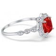 thumbnail image 2 of beryl_creation 2.00 Ct Cushion Cut Red Garnet Wedding Engagement Halo Ring 14K White Gold Plated 925 Sterling Silver For Women's -10, 2 of 3
