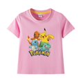 thumbnail image 3 of Pokemon ropa para niños figura de Anime Pikachu camiseta gráfica para niños 100% algodón verano manga corta niño niña regalo de cumpleaños, 3 of 5