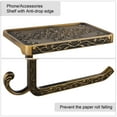 thumbnail image 4 of Uxcell Toilet Paper Holder with Phone Shelf Aluminum Alloy Copper Tone, 4 of 7
