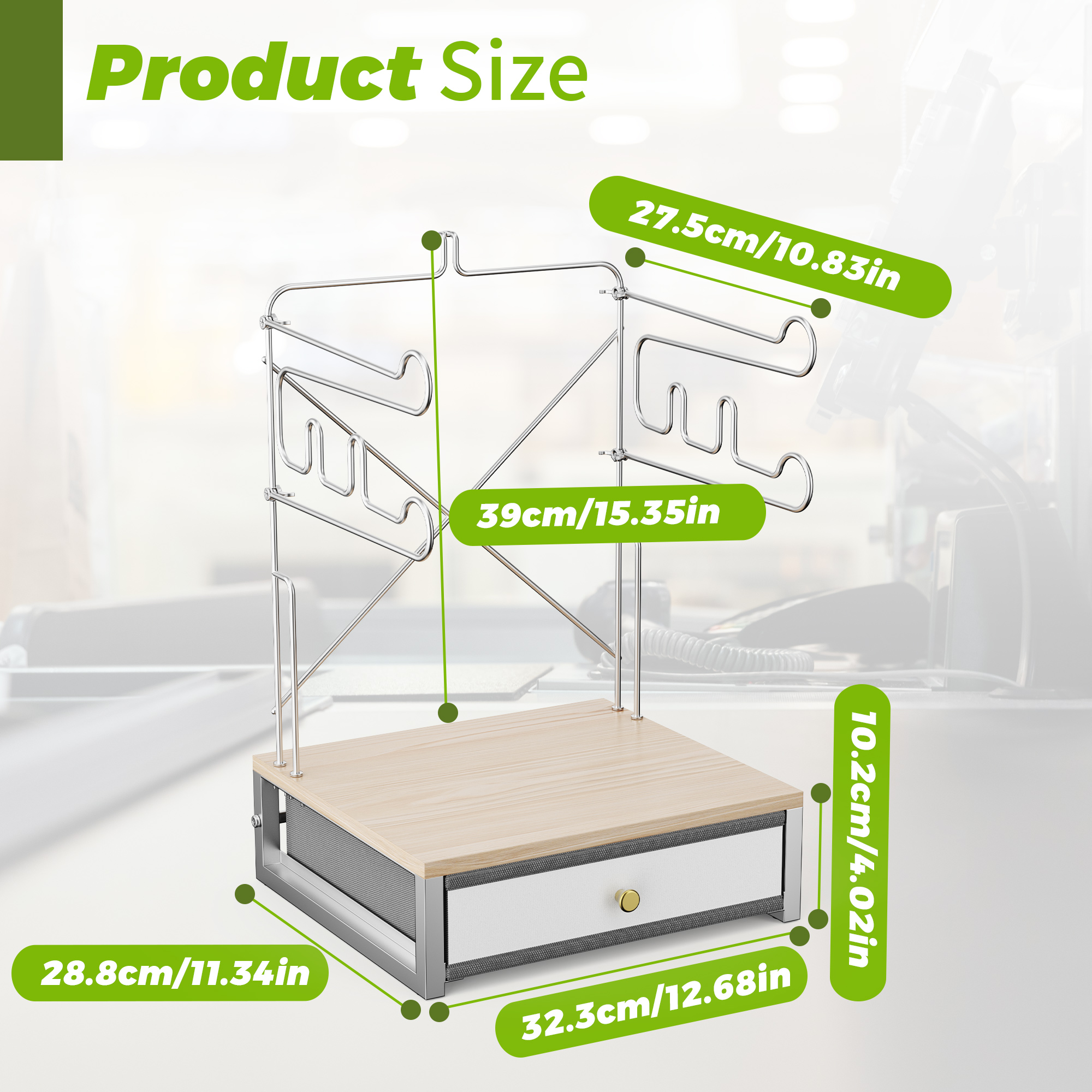Plastic Bag Organizer with Drawer, Metal Grocery Bag Holder, ATSKIM Detachable Trash Bags Holder Dispenser Storage for T-Shirt, Shopping Bags, for Groceries Store, Supermarket (White)