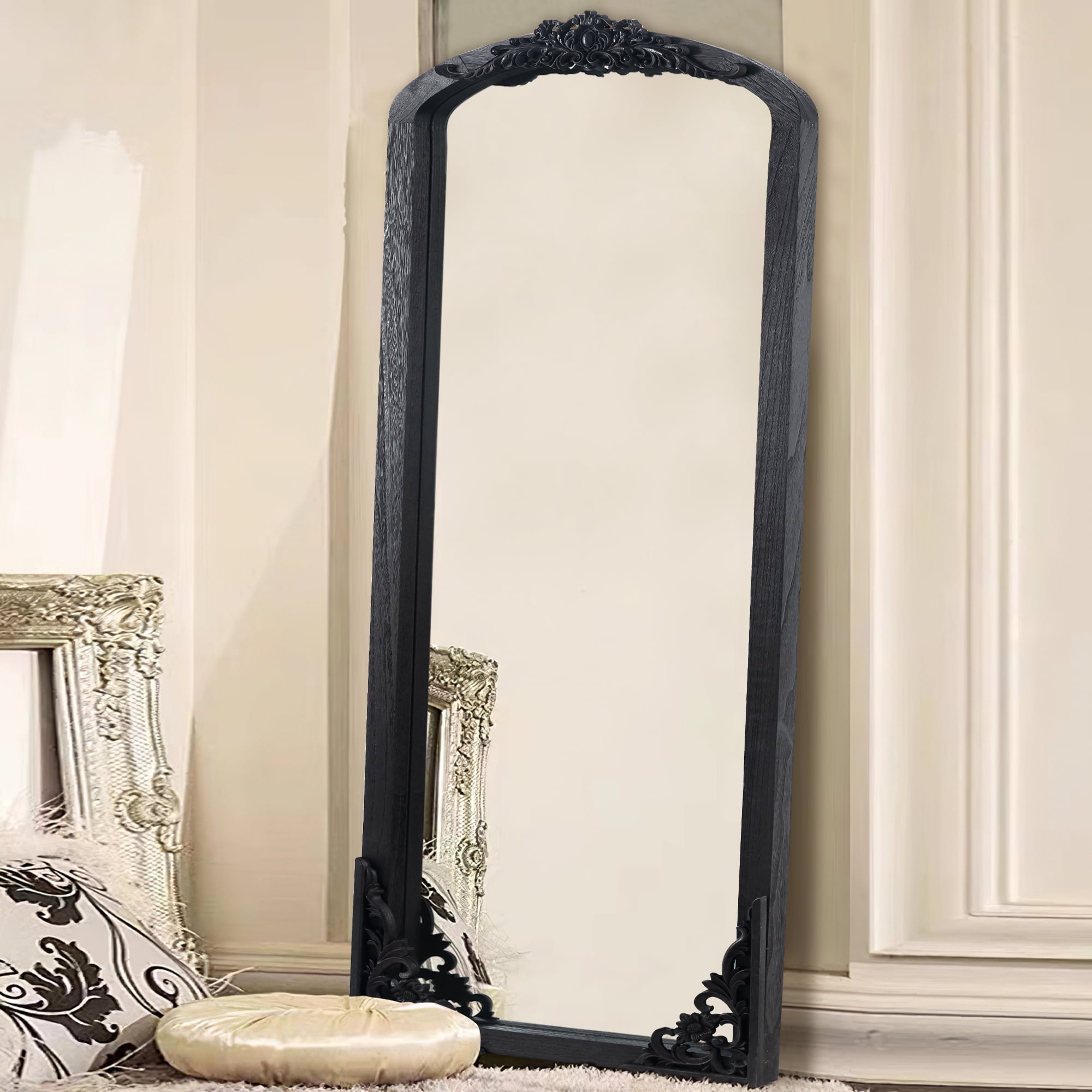 ★87MM★ Mmlg MIRROR WRITING PATTERN HFT CHARCOAL 64x22-Arch-Full-Length-Vintage