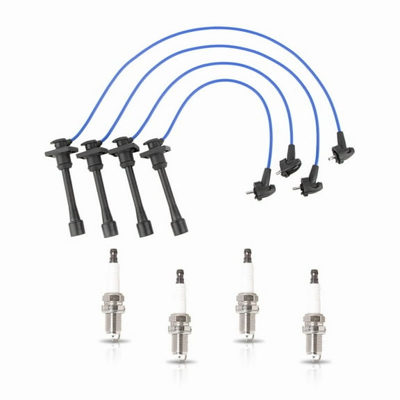 ISA Spark Plug Wire Set & 4 Platinum Spark Plug For Toyota Celica Corolla Geo Prizm 1.6L 1.8L Replacement for 8128 RCTE41 7090