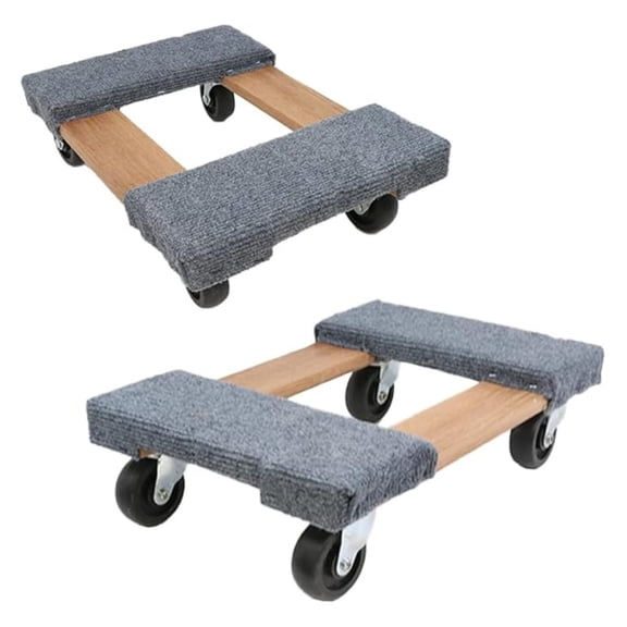 (2Pack) 18” x 12” Furniture Moving Dolly - No Assembly Required – 1,000lbs Each Dolly – Solid Wood