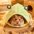 thumbnail image 6 of Small Pet Bed, Frog Plush 8X8 Inch Guinea Pig Bed, Enclosed Small Cat Bed Cave, Guinea Pig Hideout with Clips for Hanging, Soft Warm Light Green Plush Small Animal Bedding with, 6 of 7