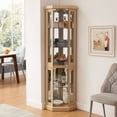 thumbnail image 3 of S-Home Curio Cabinet, Lighted Corner Glass, Adjustable Shelves, 70 x 16 x 15.31 Inches, 3 of 15