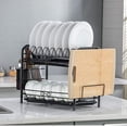 thumbnail image 2 of Dish Drainer Rack, 2 Tier Dish Drying Rack with Holder and Removable Tray, Large Capicity Plate Rack Drainer for Kitchen, 2 of 6