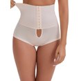 thumbnail image 5 of INSPIRE CHIC Women's High-Waisted Adjustable Waist Shaper Knickers Front Hook Closure Tummy Control Half-Hip Shaping Shorts 3XL White, 5 of 6