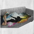 thumbnail image 6 of Hip Hop Soft Flannel Fleece Throw Blanket, Illustration of Breakdancer on Hand Stand with Colorful Funky Disco Background, Cozy Plush for Indoor and Outdoor Use, 60" x 80", Multicolor, by Ambesonne, 6 of 6