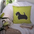 thumbnail image 3 of Carolines Treasures BB3869PW1414 Scottish Terrier Checkerboard Green Fabric Decorative Pillow, 3 of 4