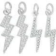 thumbnail image 1 of 12 piezas de 2 estilos de dijes de relámpago con circonita cúbica y trueno para pulseras, collares, pendientes y bisutería DIY., 1 of 9