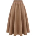 thumbnail image 2 of Falda Larga de Cintura Alta elástica para Mujer, Acampanada, a Cuadros, para Invierno, cálida Long Pure Camel G Long Pure Camel G Xishao ropa, 2 of 2